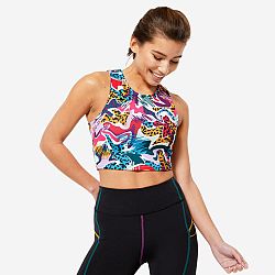 DOMYOS Dámsky crop top FTA 120 viacfarebný viacfarebná XS