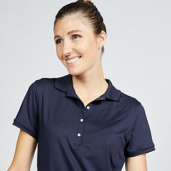 INESIS Dámska golfová polokošeľa s krátkym rukávom WW500 tmavomodrá 2XL