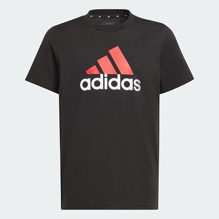 ADIDAS Detské tričko na fitness čierno-červené s logom 9-10 r 140 cm