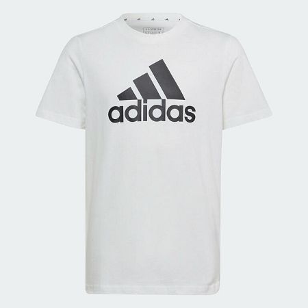 ADIDAS Tričko na fitness bielo-čierne s logom 13-14 r (164 cm)