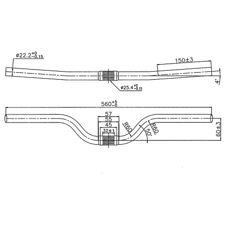 OXYLANE Riadidlá 620 mm 25,4 mm čierna