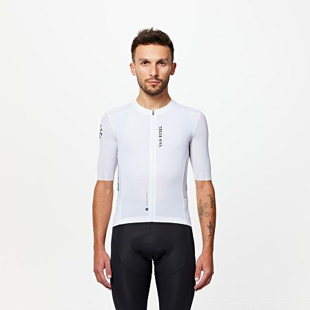 VAN RYSEL Unisex letný cyklistický dres Racer 2 s krátkym rukávom biely M