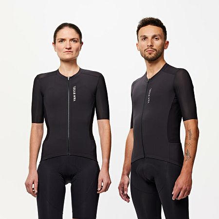 VAN RYSEL Unisex letný cyklistický dres Racer 2 s krátkym rukávom čierna M